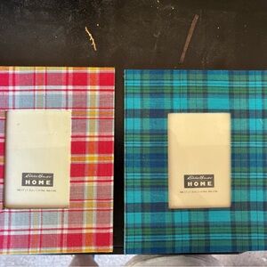 Eddie Bauer NWOT pair of Madras picture frames 3.5x5